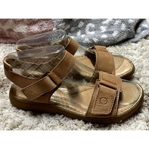 Born Brown Cushion Leather Sandals Shoes Womens Size 8M